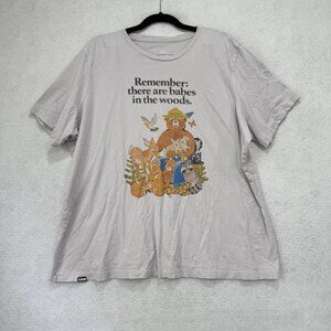 Smokey Bear Shirt Mens 2XL Gray Remember Babes Woods Forest Animal Graphic Tee